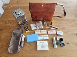 Armee 1. Hilfe Tasche Leder mit Komplettem Inhalt