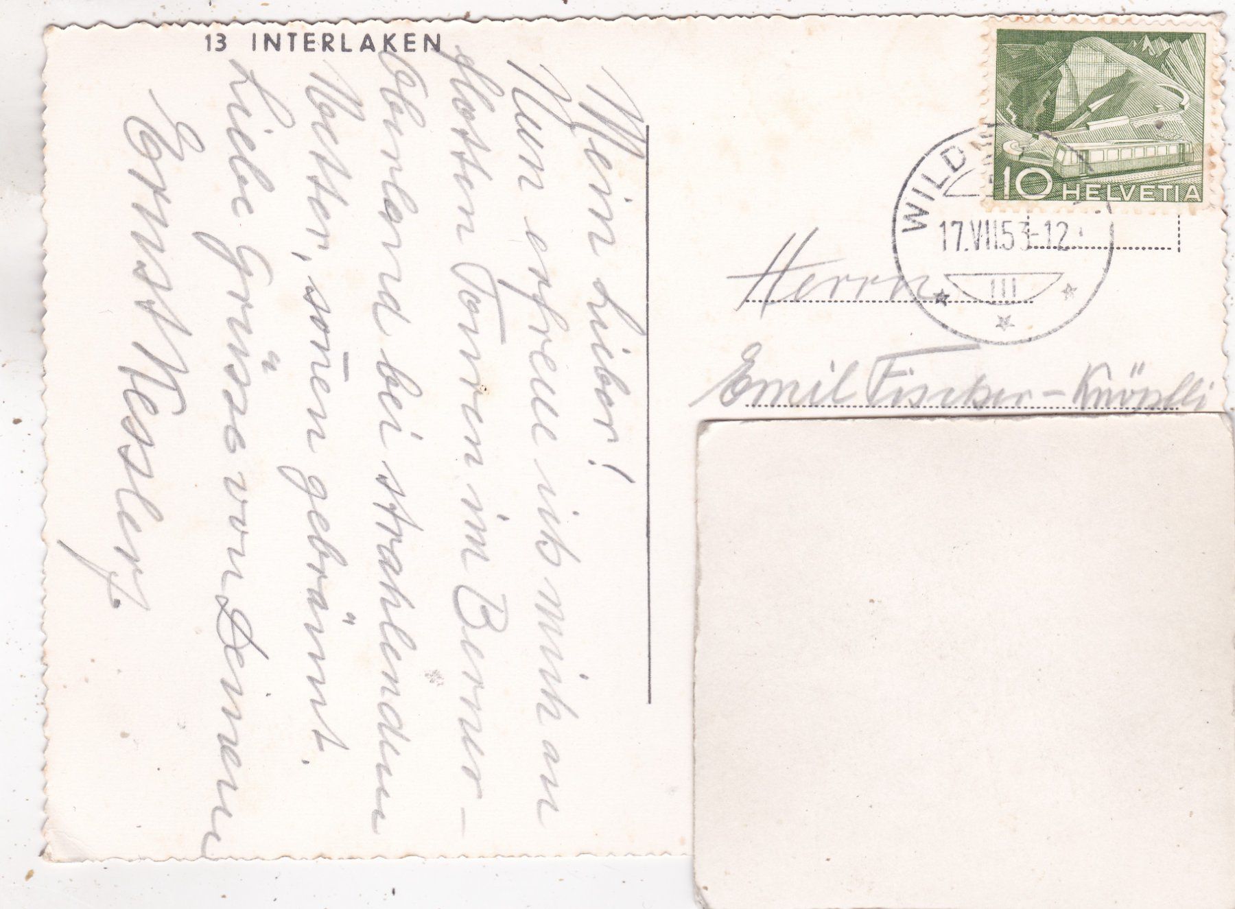 Cartes postales: Interlaken 1953 – D'occasion à Herisau par Lisegrat2008 1