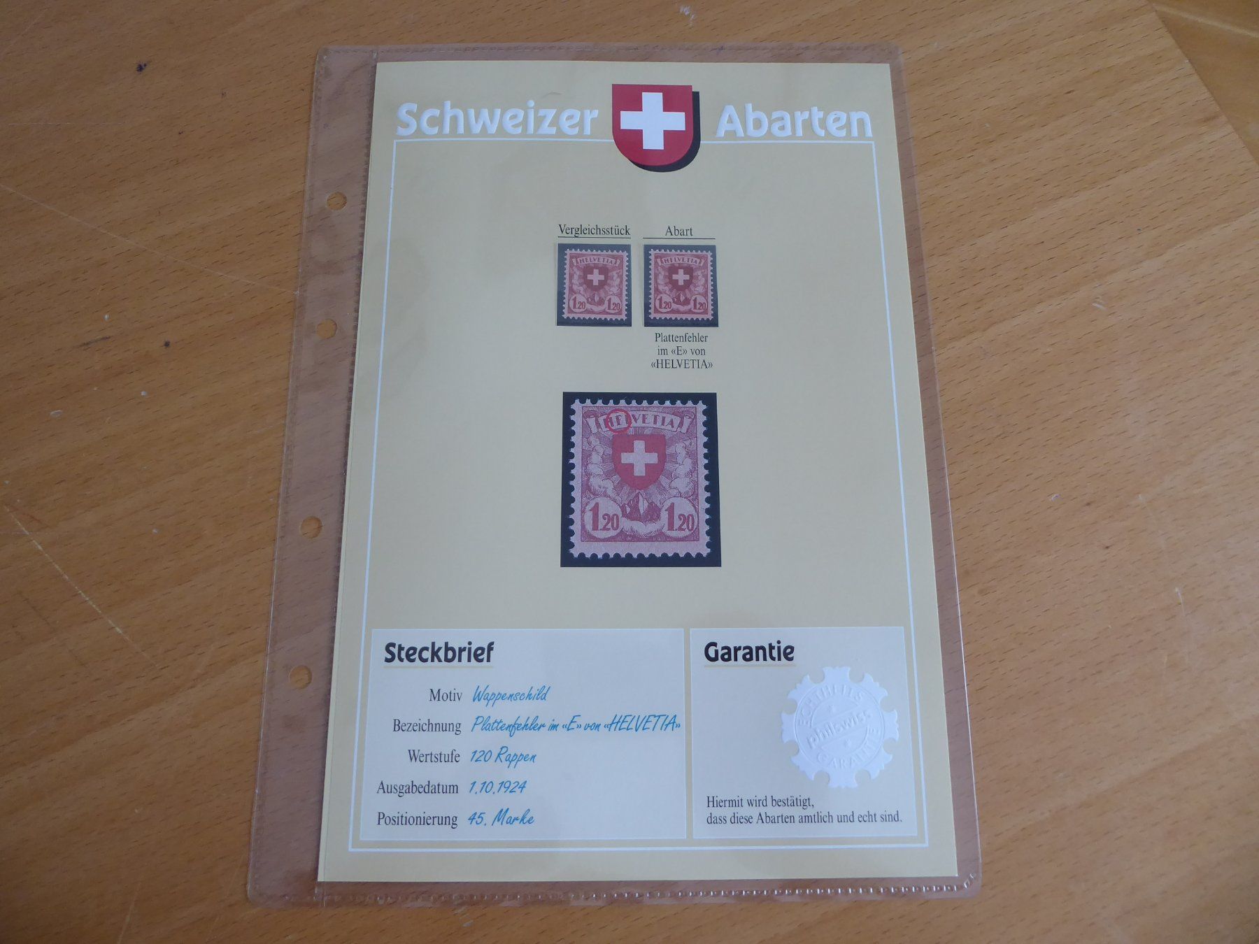 Tous les timbres: § SCHWEIZER ABARTEN    Plattenfehler im E – D'occasion à Rothrist par swisstools