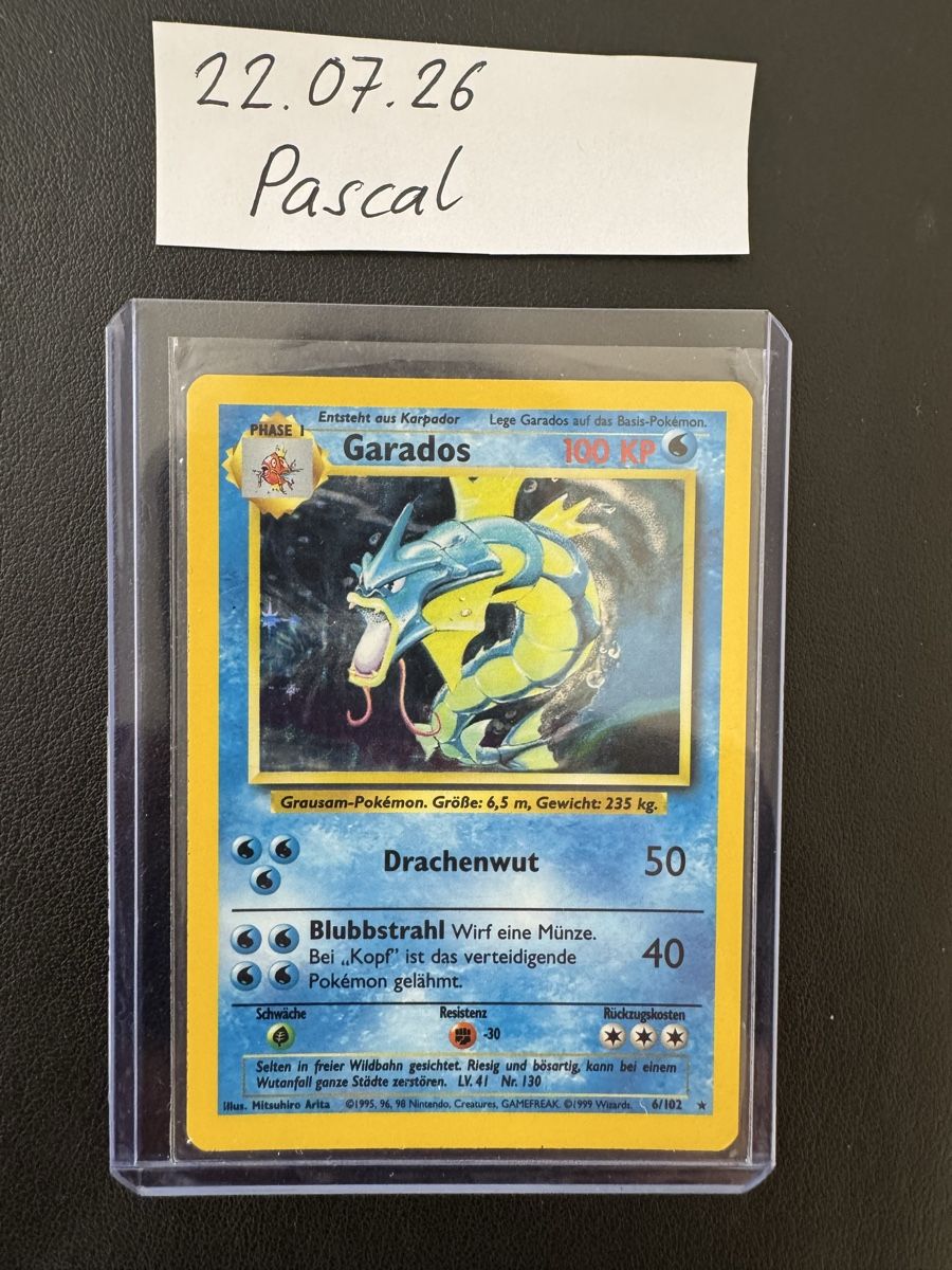 Pokémon Sammelbilder & Trading cards: Garados Pokemon Karte Original Basis-set – Gebraucht aus Wald ZH von P.Buehler 2