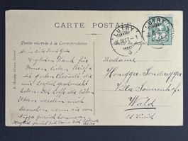 Postkarte - Genfersee - Lutry 1907 !!!