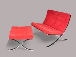 🔷  Barcelona Chair mit Ottoman - Knoll International