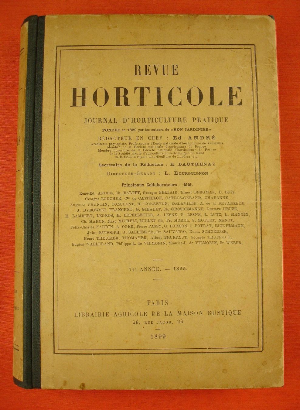 Livres: REVUE HORTICOLE 1899, LITHOS – D'occasion à Grüningen par Kartensammler 1