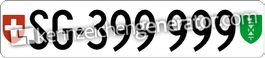 Autonummer - SG 399999