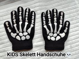 Halloween Kinder-Handschuhe Skelett / Skeleton 4-7 Jahre!