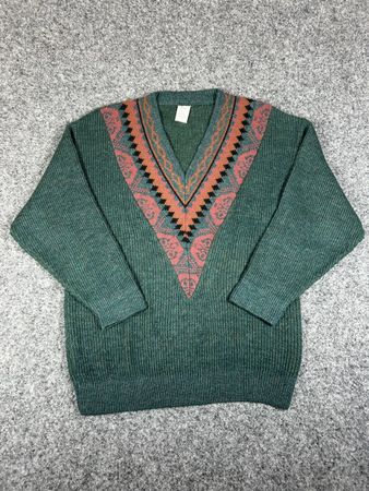 1980 v-neck knit Medium Large men 
