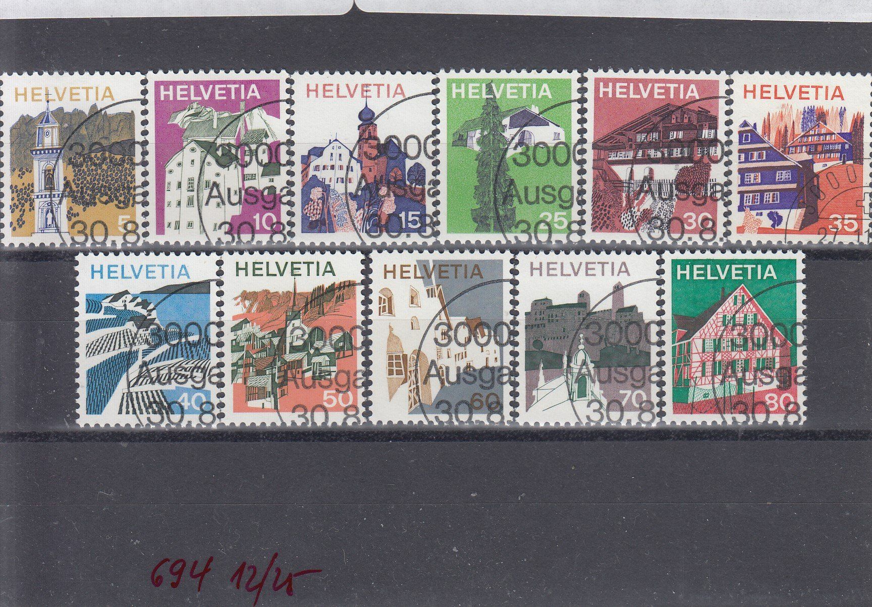 Tutti i francobolli: 523-533 mit FD-Eckstempel unten rechts – Usato da Spreitenbach venduto da Lienbi01