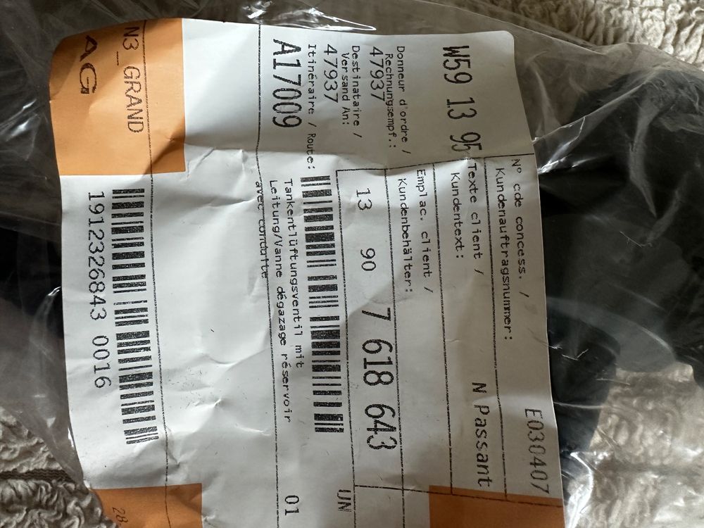 BMW Tutti pezzi di ricambio auto: Tankentlüftungsventil BMW E90/E91 Neu W59 13 95 – Nuovo e nell'imballaggio originale da Bleienbach venduto da Fam_1 1