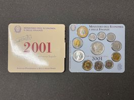 Italien 2001 Münzset – 12 Stk – 500 & 1000 Lire Silber
