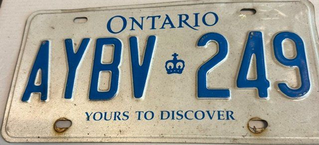 Schilder: Kananda Kontrollschild Ontario AYBV-249 – Gebraucht aus Gersau von pandabear01 2