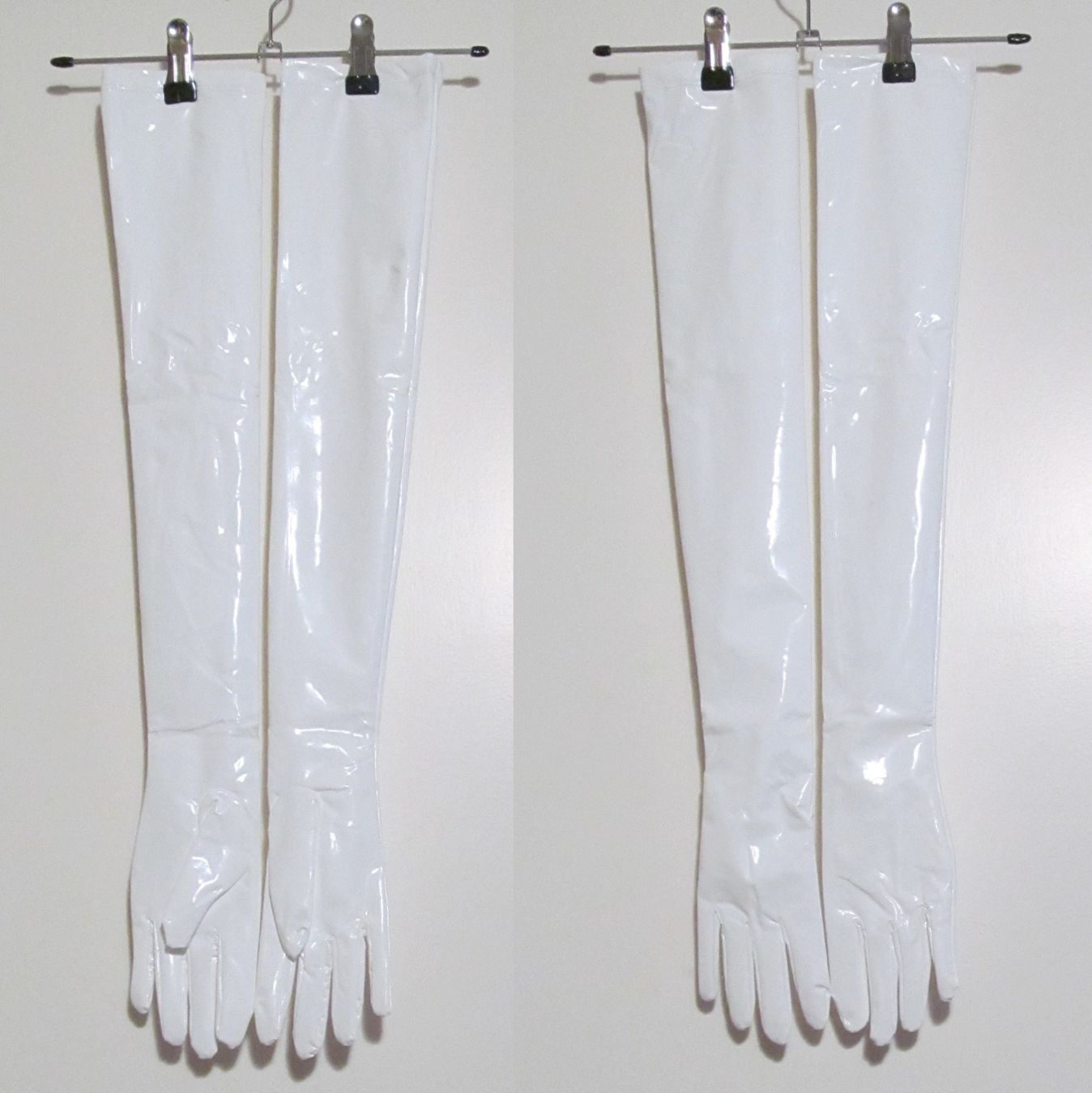 Guanti & manicotti: NEU weisse Lackhandschuhe Opernhandschuhe ellbogenlang – Nuovo e nell'imballaggio originale da Münchenbuchsee venduto da lu-99