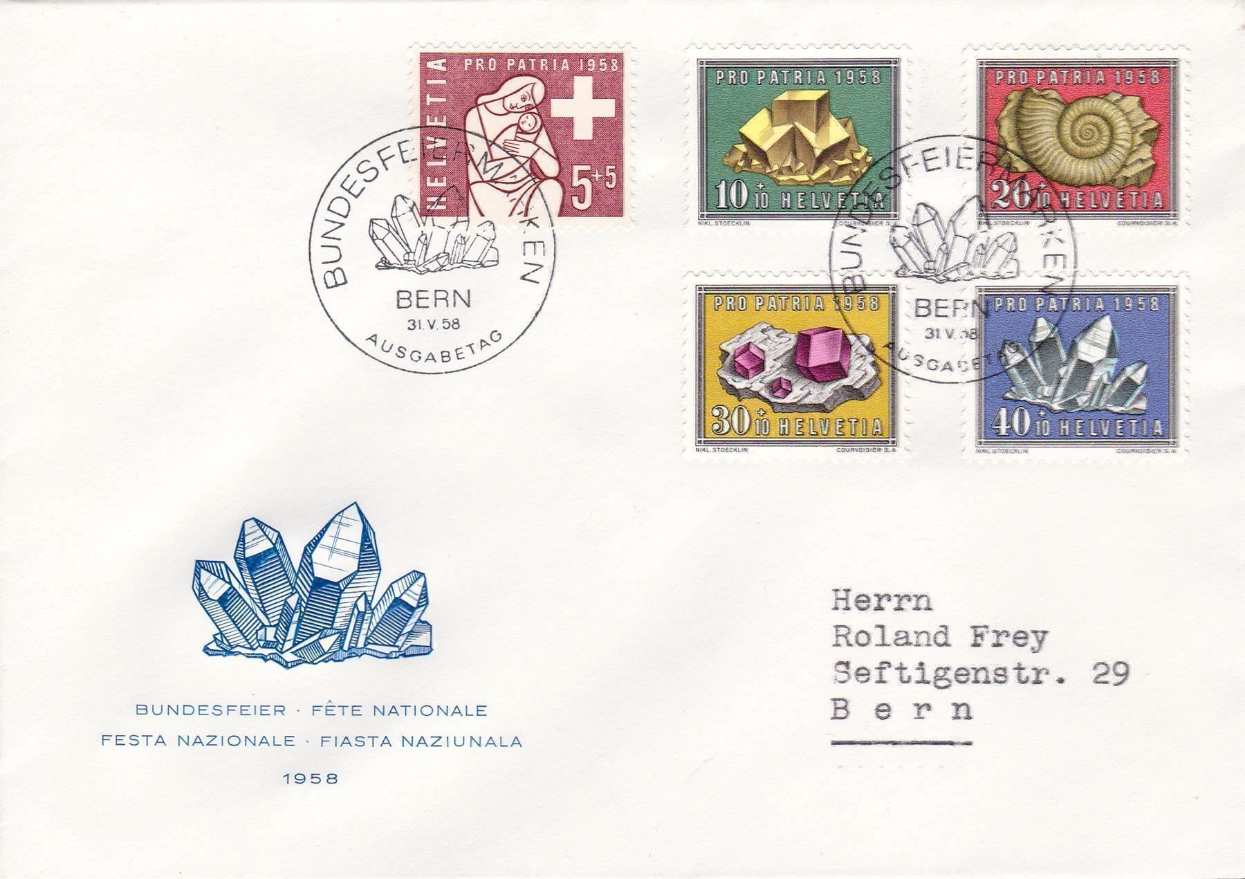 Tutti i francobolli: B86-90, auf illustr. FDC, SBK 40.- – Usato da Wenslingen venduto da riger11