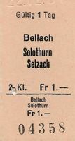 Bahn Billett SO Bellach - Solothurn - Selzach 1984 sehr gut