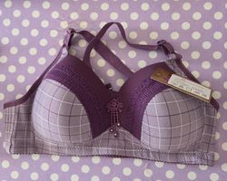 Zwei neue BH   Lila u.schwarz Kariert, Grösse XL,
