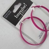 Nostalgische Creolen Impuls pink nickel-frei neu (703)