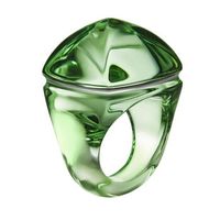 Bague BACCARAT-Paris „Médicis Pop“, Cristal jade & Or blanc