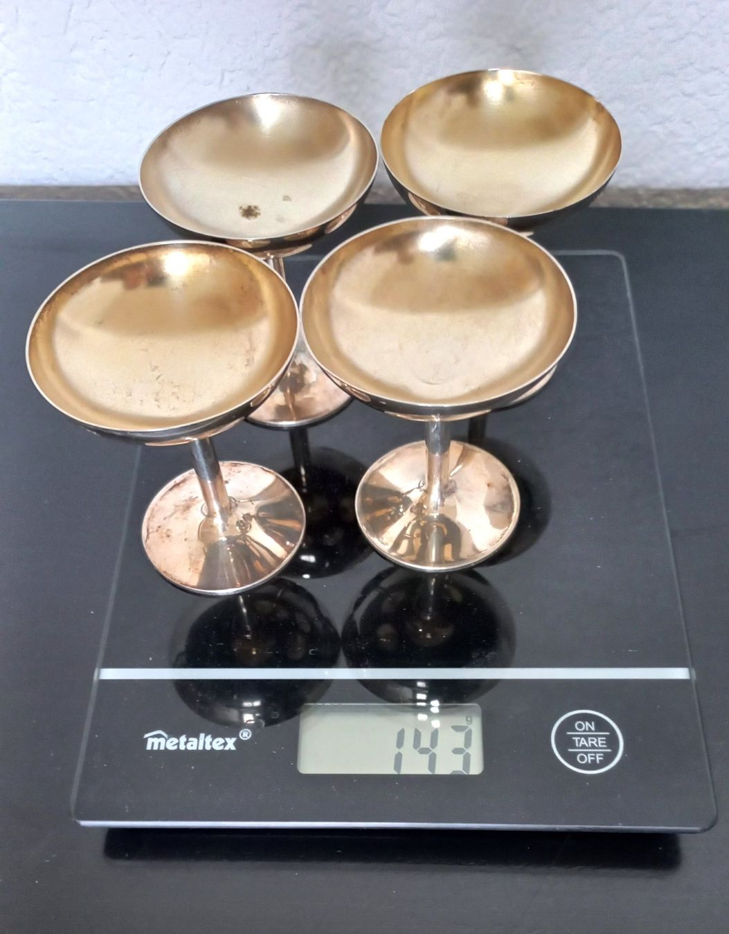 Bicchieri: Antike Goblets 4er Set, punziert Godet Berlin /Kaiserkrone – Usato da Bévilard venduto da Orscha 9