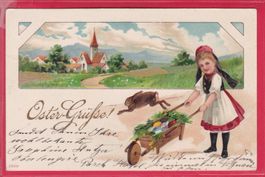 PRÄGEKARTE, OSTER-GRÜSSE, 13.4.1906