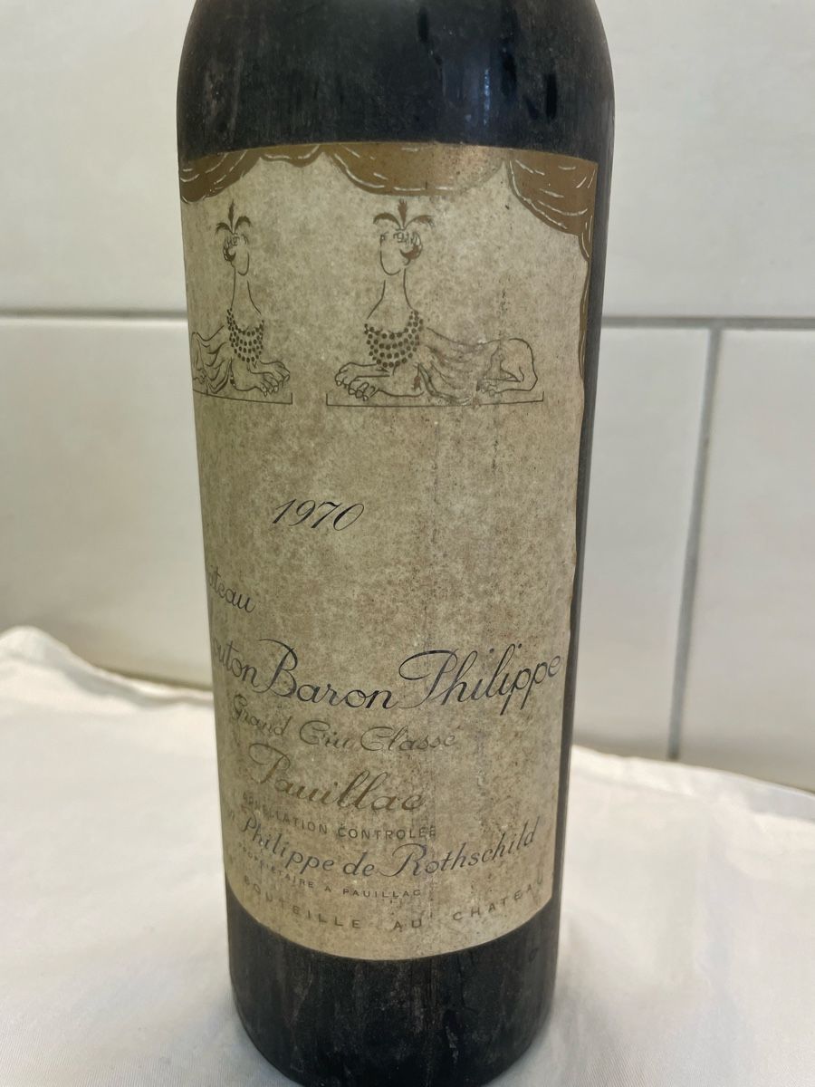 Vino: Chateau Mouton Baron Philippe 1970 – Nuovo e nell'imballaggio originale da Zürich venduto da Campi1000 1