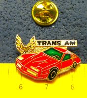 PONTIAC TRANS AM ROT AUTO + LOGO PIN GLASIERT GOLDIG