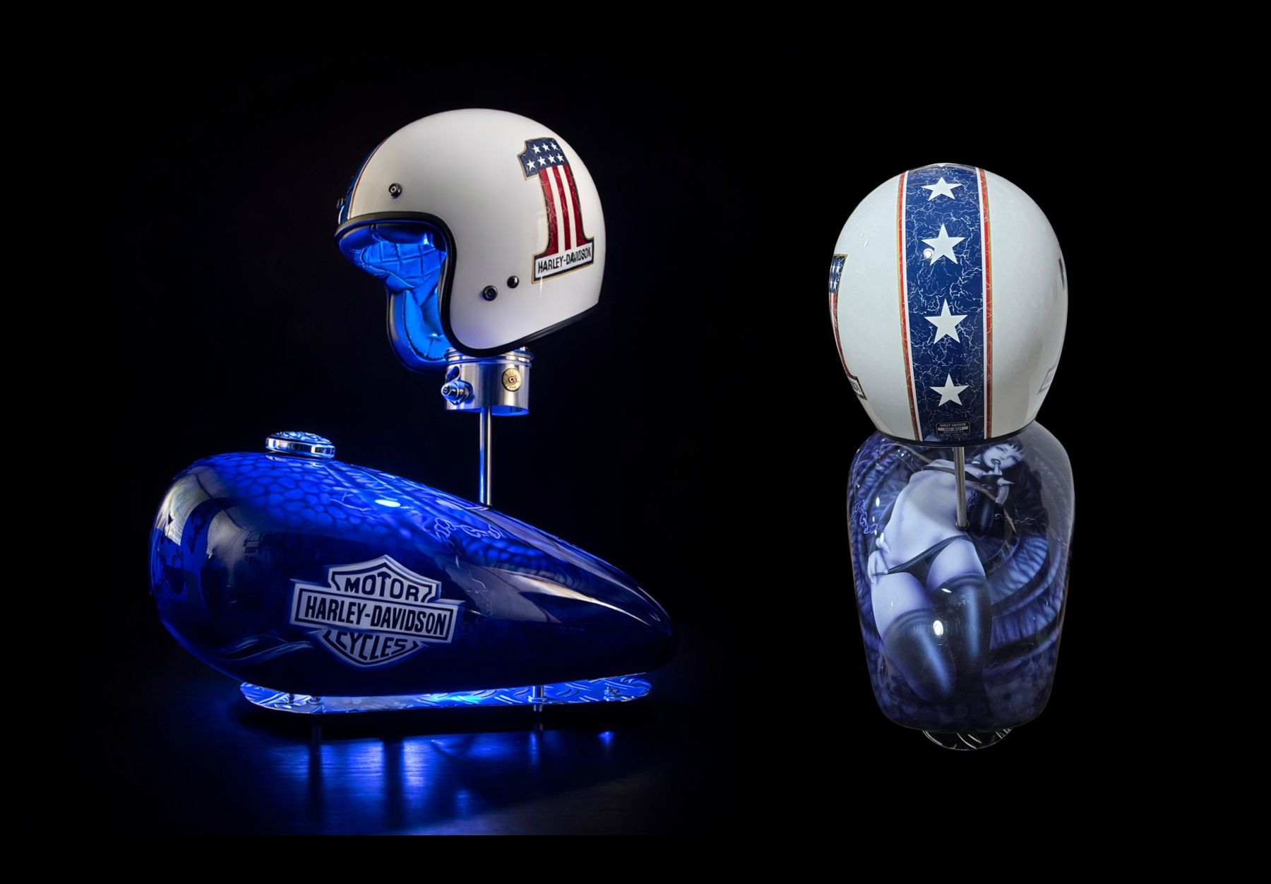 Lampade: Harley-Davidson Tank und Helm mit Beleuchtung – Usato da Birsfelden venduto da christhue1956 1