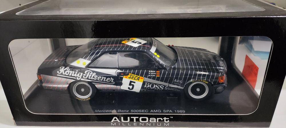 Autoart 1/18 Mercedes 500 SEC AMG #6 - 24H Spa 1989 - Noir - Neuve