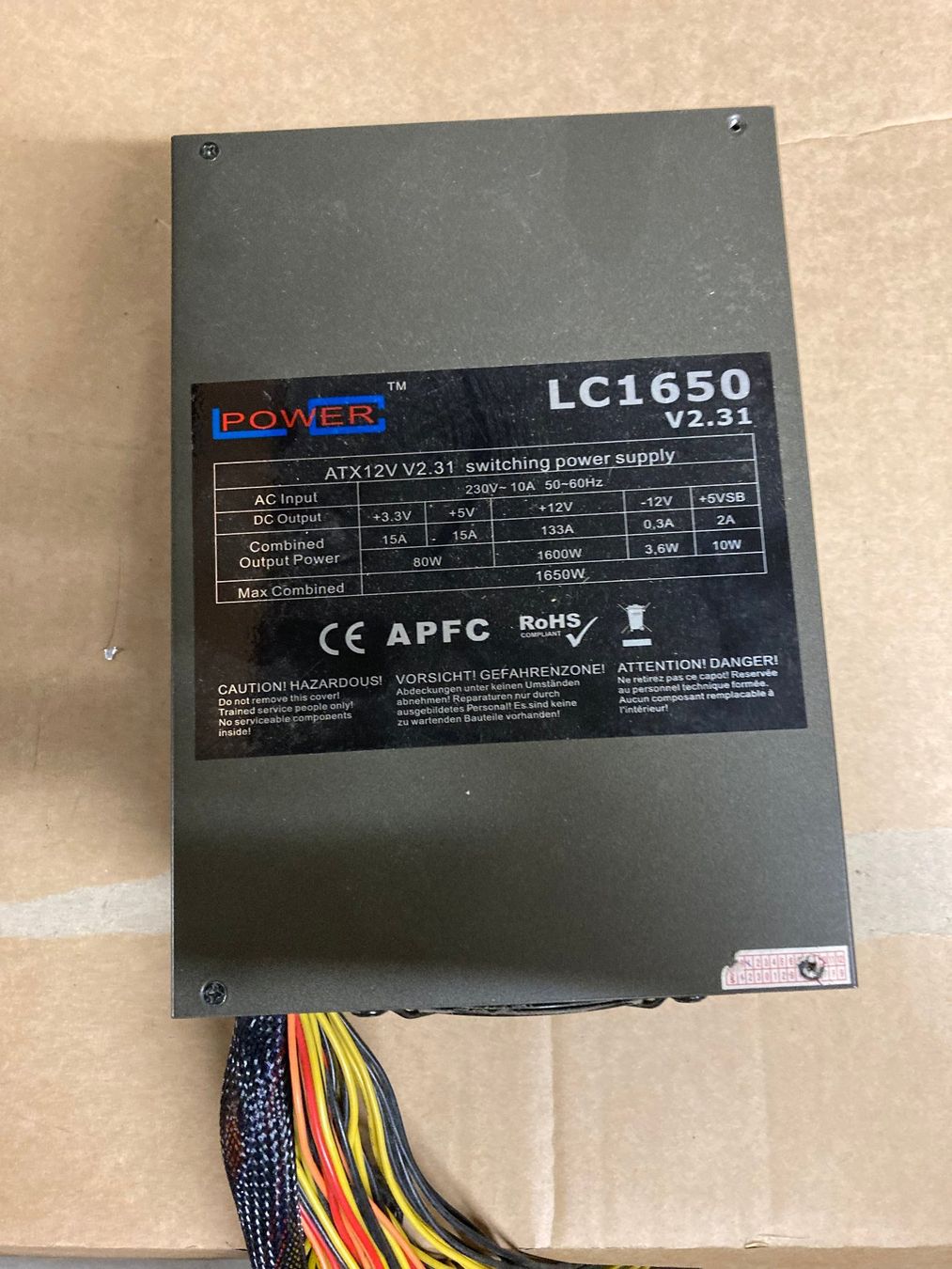 Componenti elettronici: LC Power LC1650 V2.31 Mining Edition 1650W Netzteil – Usato da Wettingen venduto da Schabernack_sam