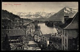 AK Thun, Aarebassin mit Blüemlisalp und Niesen
