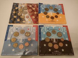 4x Euroset BU Frankreich 2003, 2005,2006,2008