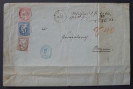 1859, Strubel 3-Farben Buntfrankatur, RUSWIL - MENZNAU LU