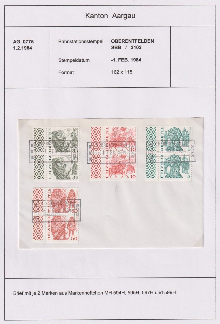 Alle Briefmarken: Bahnstationsstempel Oberentfelden – Gebraucht aus Bellach von qsearch 1