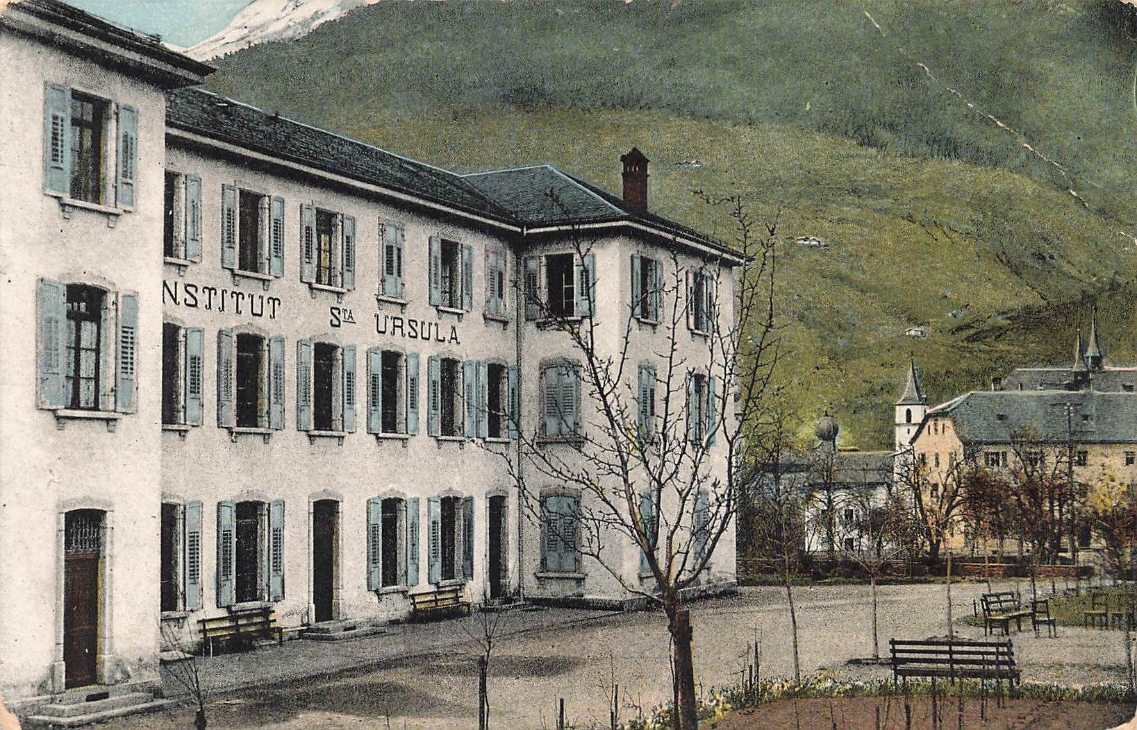 Cartoline postali: Institut und Kloster st. Ursula Brig – Usato da Biasca venduto da Blenio71