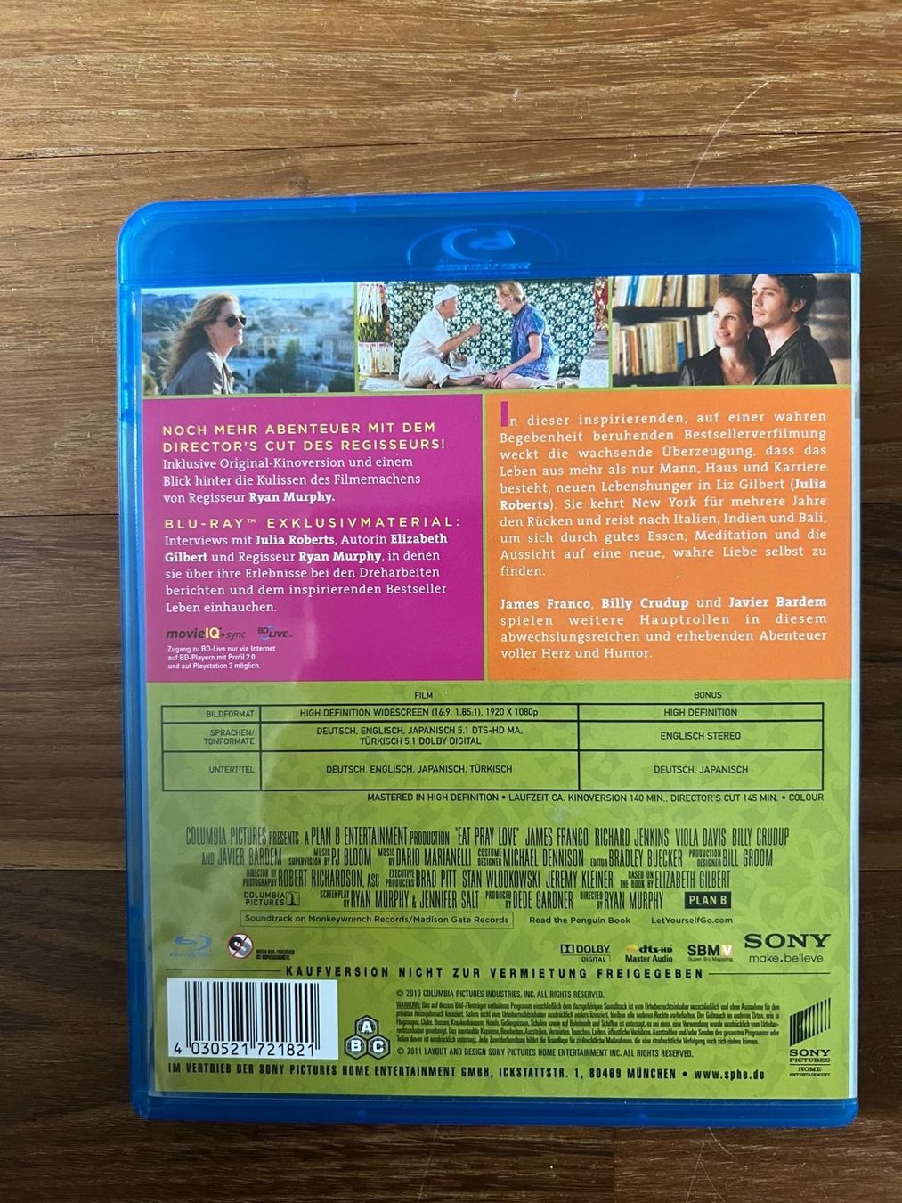 Tutti i DVDs: Blueray Eat Pray Love – Usato da Erlinsbach venduto da Michel2006 1