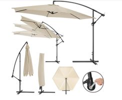 Sonnenschirm Ampelschirm Ciccio Ø 350cm + Schutzhülle beige
