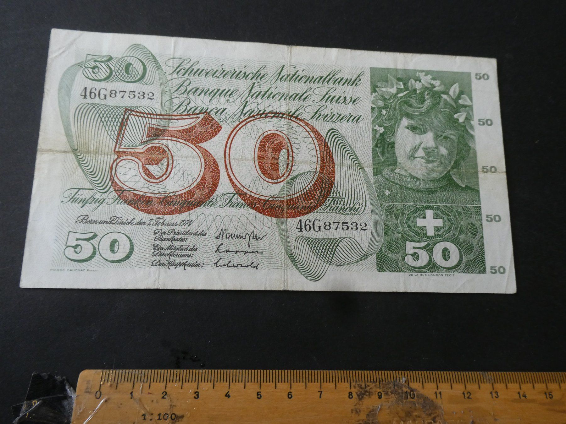 Banconote: Schweiz 1974, 50 Franken – Usato da Hinterforst venduto da Rohusri