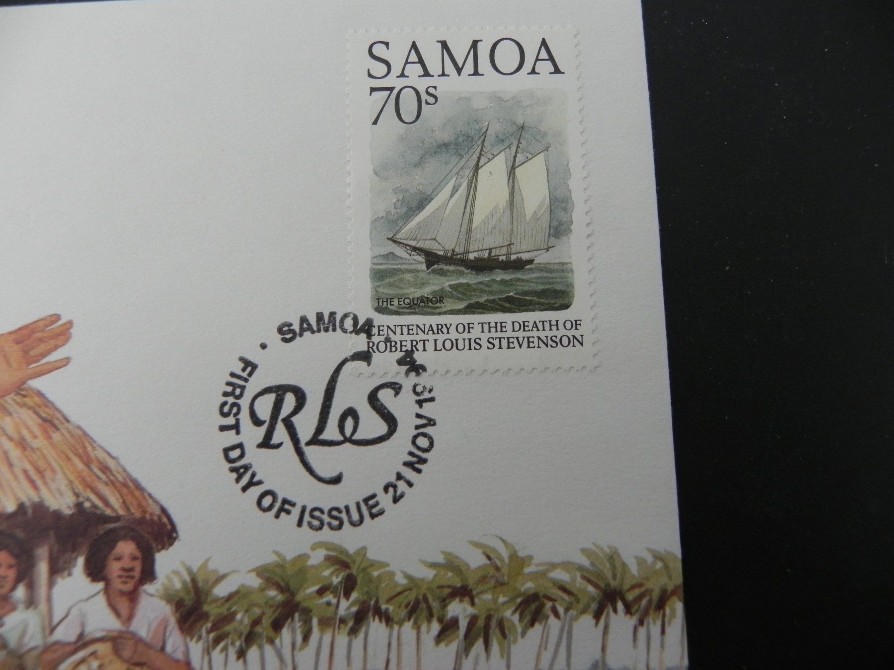Toutes les monnaies: Samoa 5 Dollars 1994  Centenary Death Robert Louis Stevenson – D'occasion à Biel/Bienne par Gogolozi 2