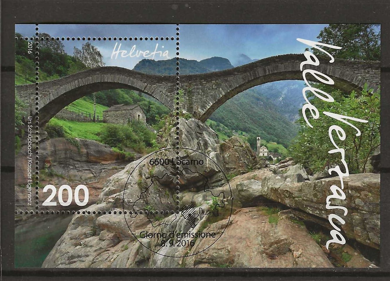 Tous les timbres: M1608 - Bloc Val Verzasca 1er jour – D'occasion à Trélex par Phil_Albert