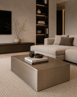 Design Salontisch Edelstahl geschliffen