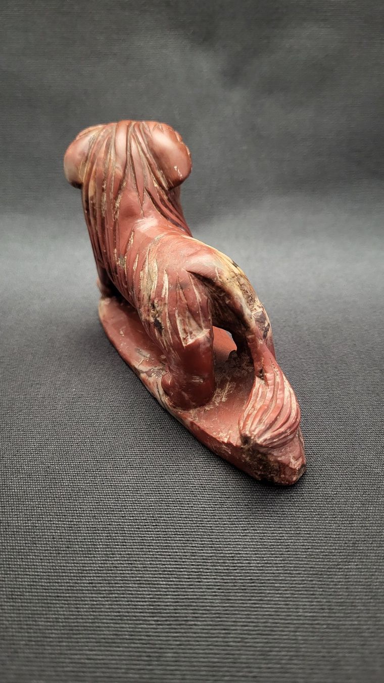 Figuren: Antiker roter Stein Löwe Figur Handgeschnitzt – Gebraucht aus Basel von spinne02 4