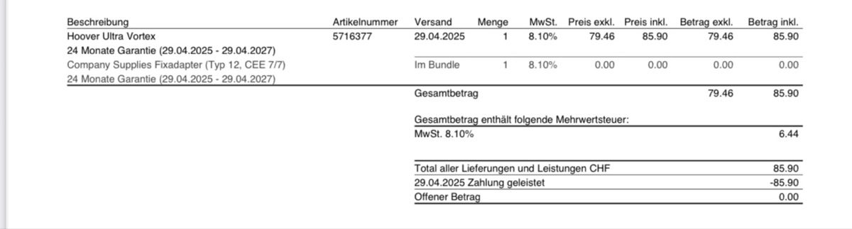 Hoover Aspirapolveri & Accessori: Milben-Staubsauger Hoover Ultra Vortex – Usato da Bern venduto da tar_nt8s 1