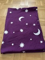 Lila Bettüberwurf / Bettlaken mit Mond- & Sternmuster (ca. 1