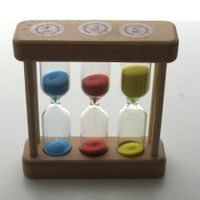 3 in 1 Sanduhr, 1min blau, 3 min rot, 5 min gelb,   Buche