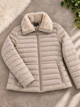 ​CAROLL veste matelassée Beige plume de canard  Taille L