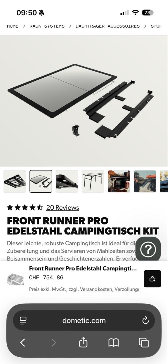 Front Runner Altri accessori per camping: FRONT RUNNER PRO EDELSTAHL CAMPINGTISCH KIT – Usato da Basel venduto da pet_jr2z 2
