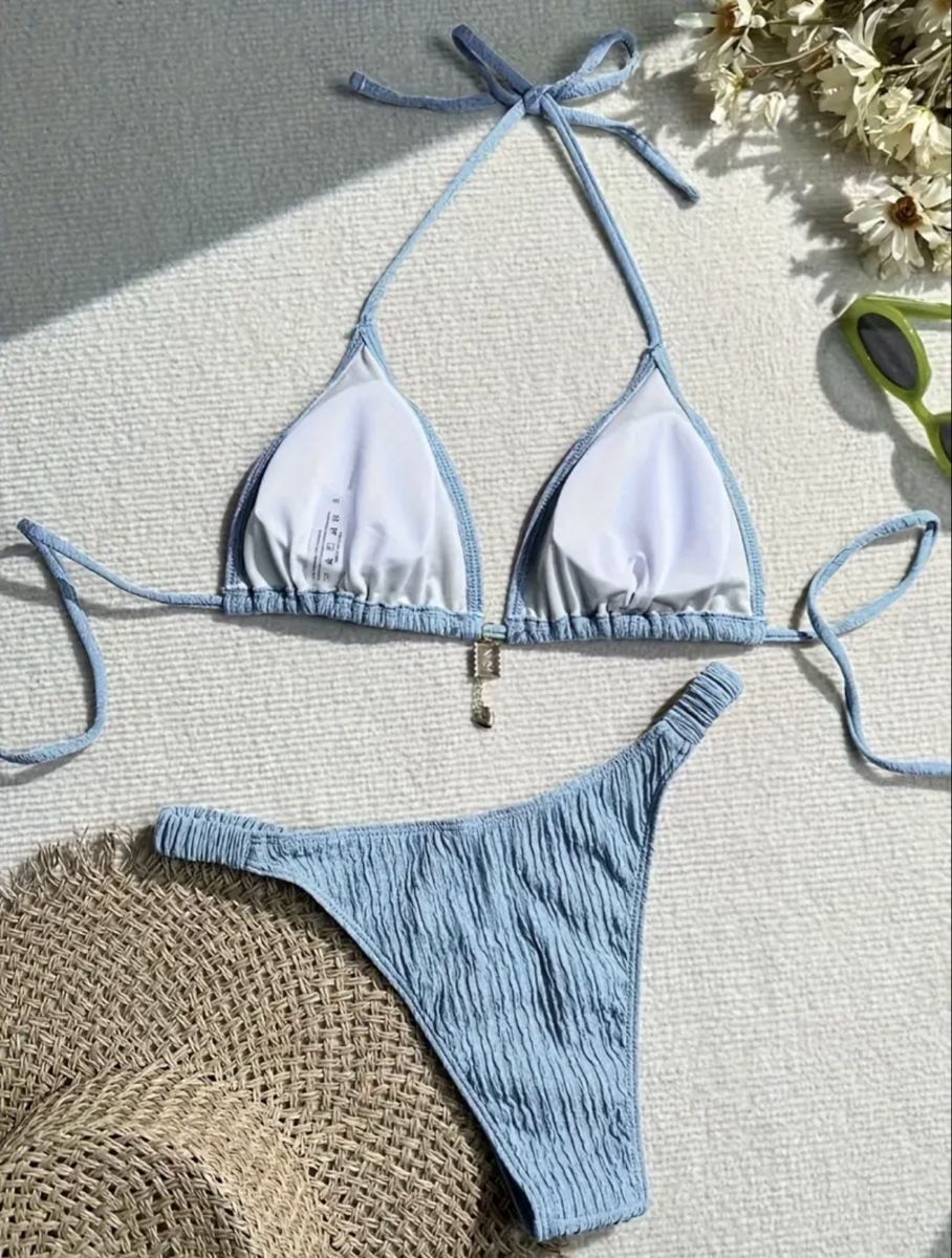 Costumi da bagno & Bikini: Crinkle Bikini Hellblau Gr. M - Neu - Gratis Versand – Nuovo e nell'imballaggio originale da Gockhausen venduto da van_82kh 3