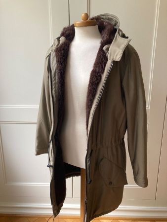 KITON NAPOLI PARKA, SEIDE/NUTRIA, GR. S, TOP, PURER LUXUS!
