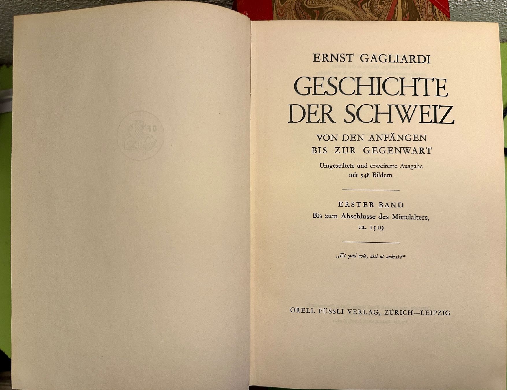 Libri: Ernst Gagliardi: Geschichte der Schweiz. – Usato da Zürich venduto da allp 2