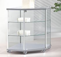 Glasvitrine, ESG Glas, col. Silber (73cmx73cmxH.92cm)