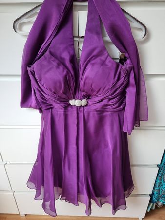 Elegantes Abendkleid mit Tuch Gr. 42 lila Cocktailkleid Ball