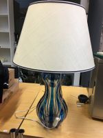 Blaue Kristall Lampe mit Lampenschirm - Saint Louis